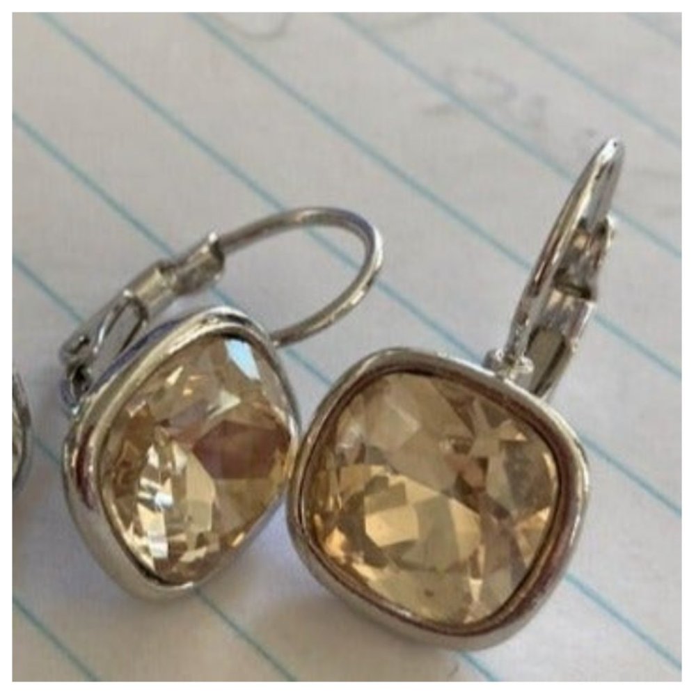 Swarovski Sheena Earrings Stunning Sheer Amber